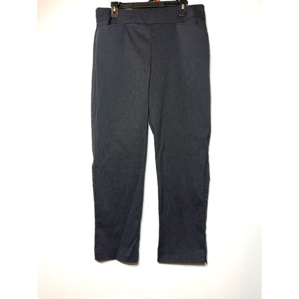 Chicos Perfect Stretch Pants Charcoal Gray READ Pull On Straight Leg Size 2.5 XL